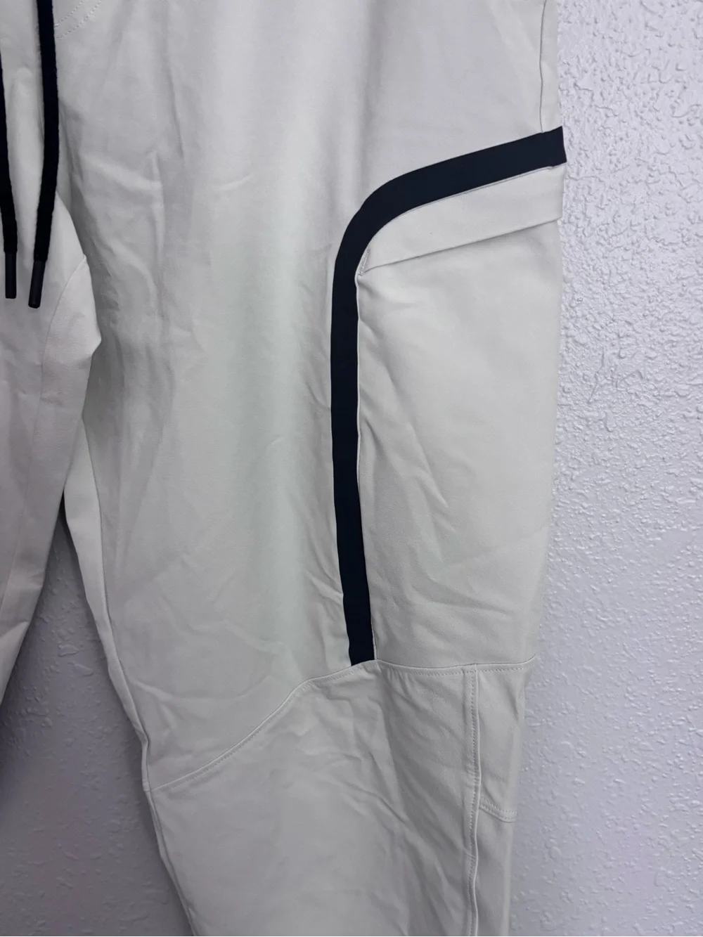 Under Armour White Men’s Tech Jogger Pants with Black Trim